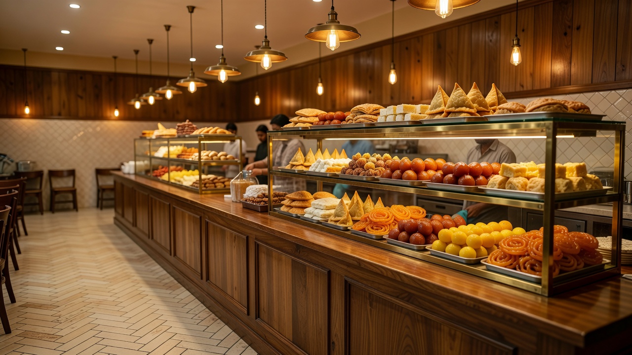 Concept image of a bakery cafe counter